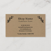 ブラック、クラフト&素朴ロイヤリティカード 名刺 (裏面)