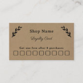 ブラック、クラフト&素朴ロイヤリティカード 名刺 (正面)