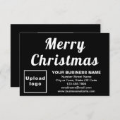 ブラック | クリスマス | ビジネス | 小型フラットカード (正面/裏面)