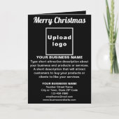 ブラック | クリスマス | ビジネス | 折り畳まれた挨拶 カード (正面)