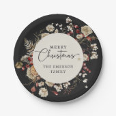 ブラック クリスマス ペーパープレート (正面)