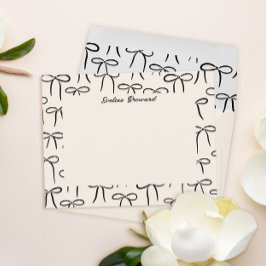 ブラック&クリーシンプルム弓パーソナルステーショナリー ノートカード