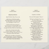 ブラック&クリームのサービス順の葬儀プログラム (裏面)