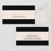 ブラック&クリームオフホワイトシックモダン名刺 名刺 (正面/裏面)