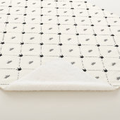 ブラック&クリームクラウンプリント シェルパブランケット (3/4)