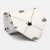 ブラック&クリームクラウンプリント ネクタイ (ロール)