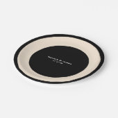 ブラック&クリームシック結婚ラウンドエレガントプレート ペーパープレート (アングル)