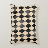 ブラック&クリームダイヤモンドパターお洒落ン アクセントクッション (正面(垂直))