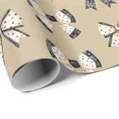 ブラック&クリームハロウィーンコケット弓 ラッピングペーパー (ロールコーナー)