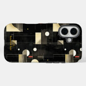 ブラック&クリームバランス幾何アートフォンケース Case-Mate iPhoneケース (裏面 (横))