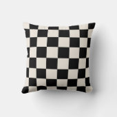 ブラック&クリームパター市松模様にンモノグラム クッション (裏面)