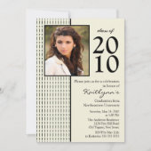 ブラック&クリームフォト卒業招待状 招待状 (正面)