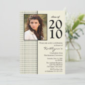 ブラック&クリームフォト卒業招待状 招待状 (スタンド正面)