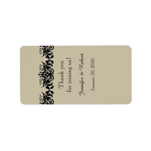 ブラック&クリームフローラ結婚のリップバルムラベル ラベル (正面)