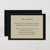 ブラック&クリームフローラ結婚エンボスのインサート エンクロージャーカード (正面/裏面)