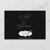 ブラック&クリームフローラ結婚エンボスのインサート エンクロージャーカード (裏面)