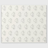 ブラック&クリームミニマリストキャットギフト ラッピングペーパー (フラット)