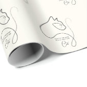 ブラック&クリームミニマリストキャットギフト ラッピングペーパー (ロールコーナー)