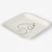 ブラック&クリームミニマリスト ペーパープレート (傾斜あり)