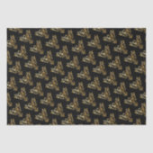 ブラック&クール金ゴールドフェニックスバードトライバルタトゥースタイル 薄葉紙 (正面)