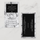 ブラック&グモダンレーマーブルアポイントメントカード 予約カード (正面/裏面)