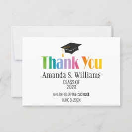 ブラック・グラッド・キャップ卒業ありがとう サンキューカード