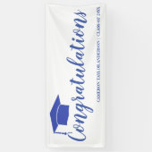 ブラック・グラッド・キャップ卒業禁止おめでとう 横断幕 (縦)