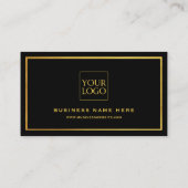 ブラック&グラデーション金ゴールドミニマリストエレガントビジネス ロイヤリティカード (裏面)