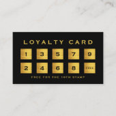 ブラック&グラデーション金ゴールドミニマリストエレガントビジネス ロイヤリティカード (正面)