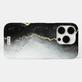 ブラック&グラデーション金ゴールドムーディアゲートモノグラモダンム Case-Mate iPhoneケース (裏面 (横))