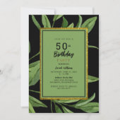 ブラック グラム 50歳の誕生日パーティー 招待状 (正面)