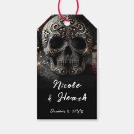 ブラック グリッター グラム スパークル スカル ゴシック ギフトタグ