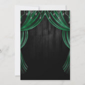 ブラック&グリーンウィッチ&きらめくカーテンハロウィーン 招待状 (裏面)