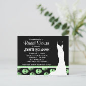 ブラック&グリーンエイリアン インビテーションポストカード (スタンド正面)