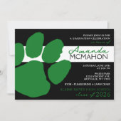 ブラック&グリーンエレガントポープリント（写真バック） 招待状 (正面)