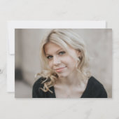 ブラック&グリーンエレガントポープリント（写真バック） 招待状 (裏面)