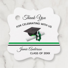 ブラック&グリーンキャップ&タッセル |卒業 フェイバータグ