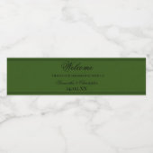 ブラック&グリーンシンプルエレガントミニマ結婚リスト ペットボトルラベル (シングルラベル)