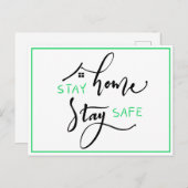 ブラック&グリーンステイホームステイセーフ ポストカード (正面/裏面)