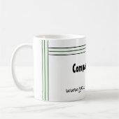 ブラック&グリーンストライプデザイン コーヒーマグカップ (左)