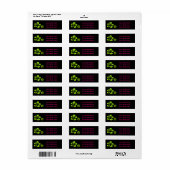 ブラック&グリーンネオンハイビスカスフローラ住所 シール (フルシート)