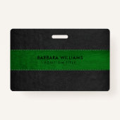 ブラック&グリーンフェイクレザー バッジ (裏面)