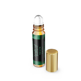 ブラック&グリーンフォイル香水ローラボトルラベル ペットボトルラベル