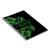 ブラック&グリーンフローラスワールレース ノートブック (右側)