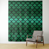 ブラック&グリーンマーメイド写真の背景 タペストリー (インサイチュ)