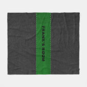 ブラック&グリーンヴィンテージレザーの画像 フリースブランケット (正面(横))