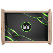 ブラック&グリーン抽象芸術流体デザイン | ロゴの追加