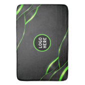 ブラック&グリーン抽象芸術流体デザイン | ロゴの追加 バスマット (正面縦)