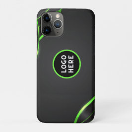 ブラック&グリーン抽象芸術流体デザイン | ロゴの追加 iPhone 11 PROケース