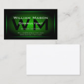 ブラック&グリーン枠モノグラム – 名刺 (正面/裏面)